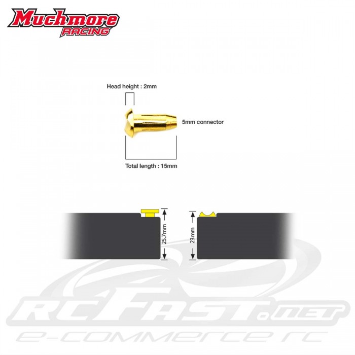 Conector Lipo 5mm Plug Tipo Banana (Baixo) - MuchMore
