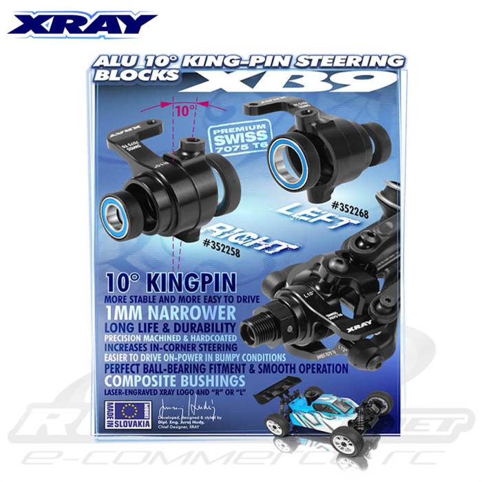 Bloco Direção Alumínio Esquerdo (10º King Pin) Xray XB8