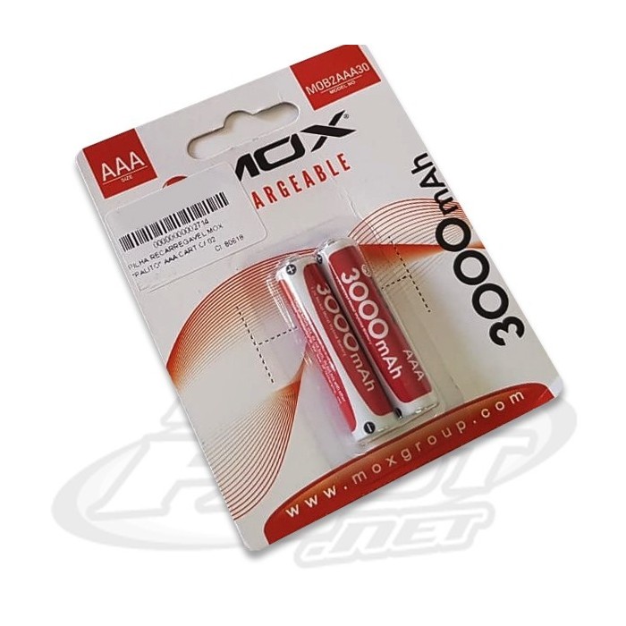 Pilha Palito (AAA) 3000mAh Mox Recarregável