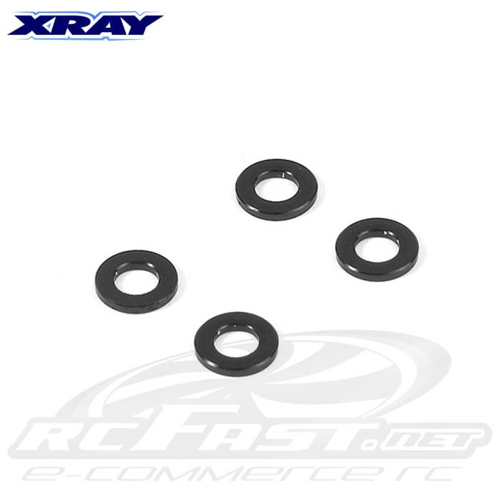 Arruelas Alumínio 4 x 7.5 x 1mm Preta Xray