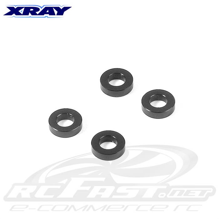 Arruelas Alumínio 4 x 7.5 x 2mm Preta Xray