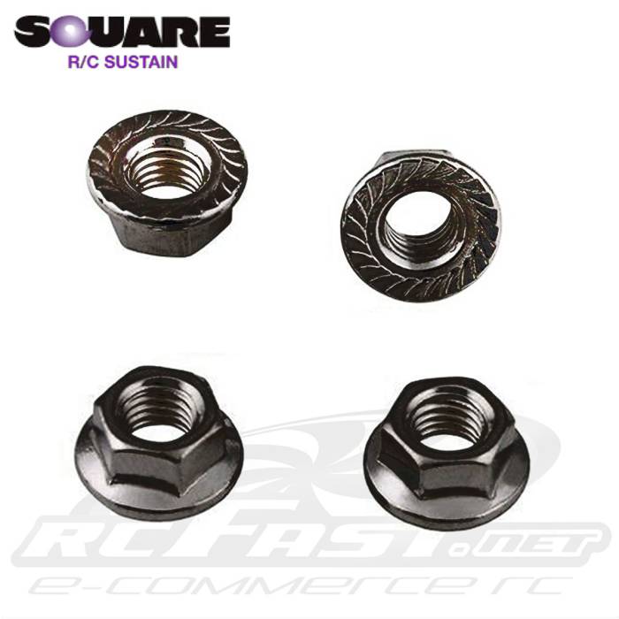 Porca Roda 4mm Serrilhada em Alumínio Preta - Souare