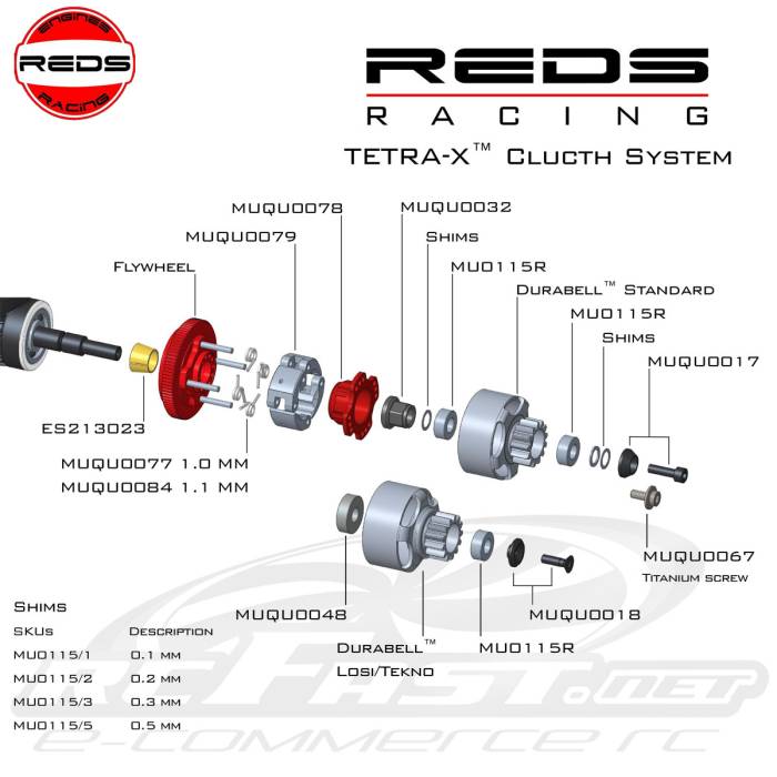 Embreagem Regulável REDS Tetra-EX - Flywheel 34mm