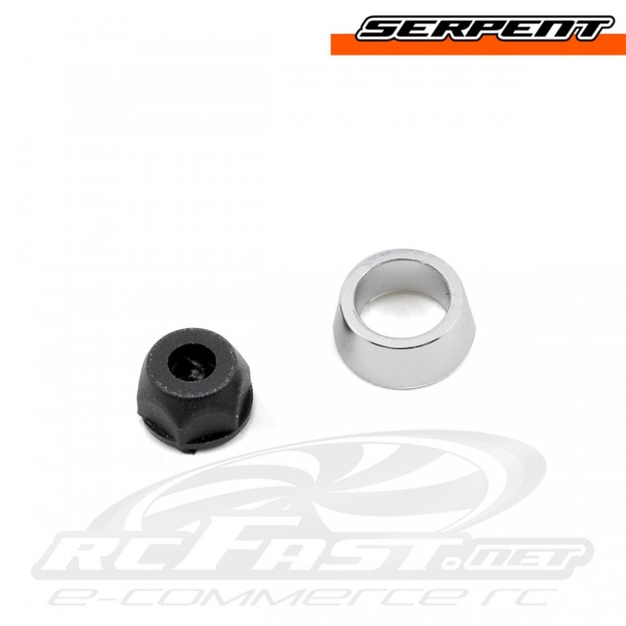 Cônico e Porca Eixo da Roda Traseira Serpent F110